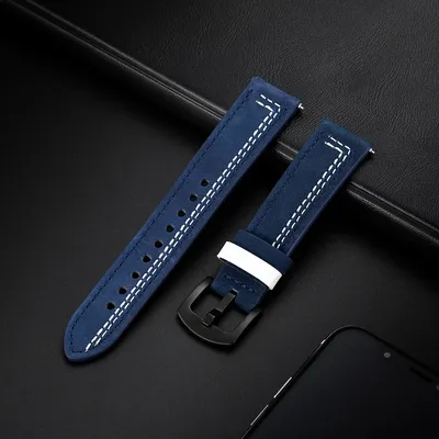 Echtes Lederarmband für Samsung Galaxy Watch 42 46 mm/Active2 20 mm 22 mm Uhrenarmband Passend für Huawei Watch GT Amazfit Garmin Watch