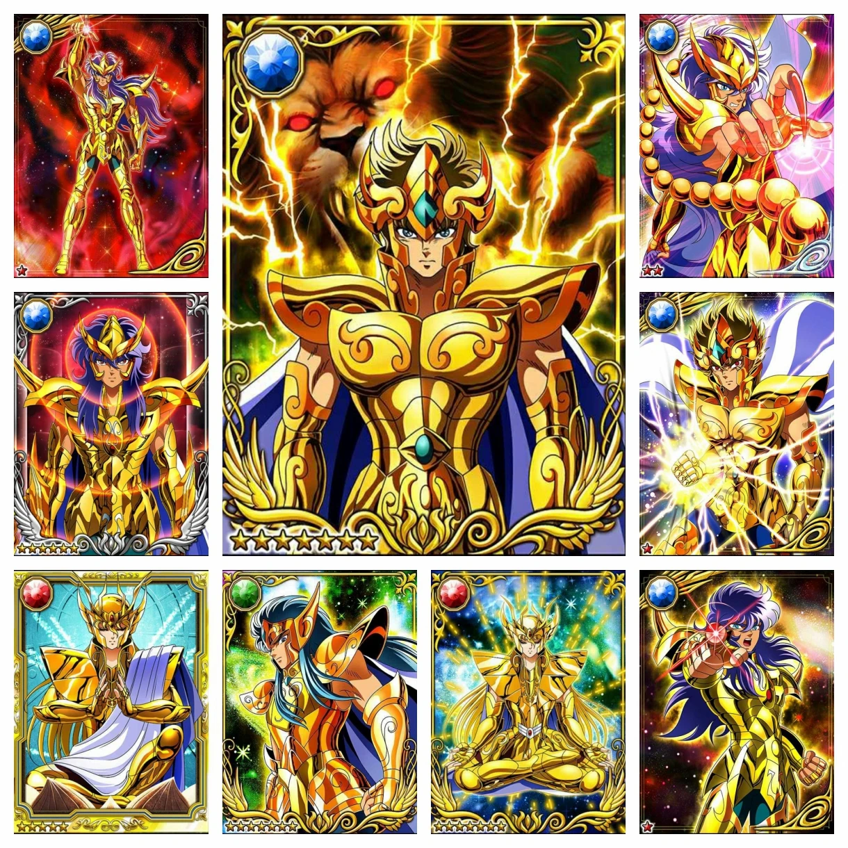 Saint Seiya 5D DIY Diamant Malerei Mosaik Japan Anime Cartoon Kunst Kreuz Stich Stickerei Strass Home Decor Kinder Geschenk Image