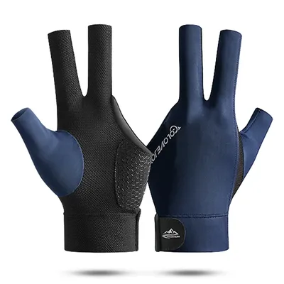 Offene Finger Billard handschuhe verstellbarer Aufkleber Polyester Snooker Billard handschuhe Image