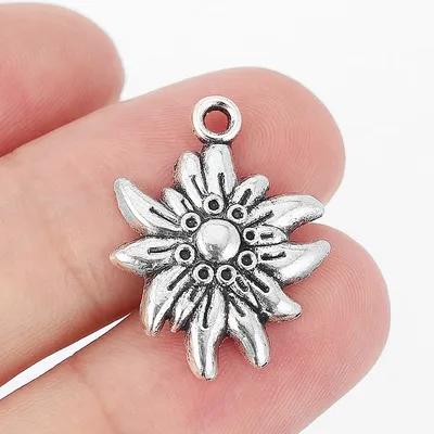 20 stücke Tibetischen Silber Geprägte Edelweiss Blume Charm Anhänger Halskette Schmuck Erkenntnisse