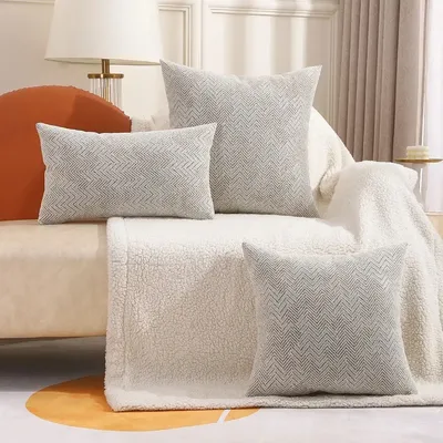 1pc Retro Chenill Wurf kissen bezüge gewellte Streifen Kissen bezug für zu Hause Wohnzimmer Bett Image