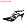 Marke Neue Sommer Sexy Schwarz Rot Weiß Frauen Slingback Sandalen Hohe Gladiator Heels Dame Schuhe EMS06 Plus Große Größe 12 30 48