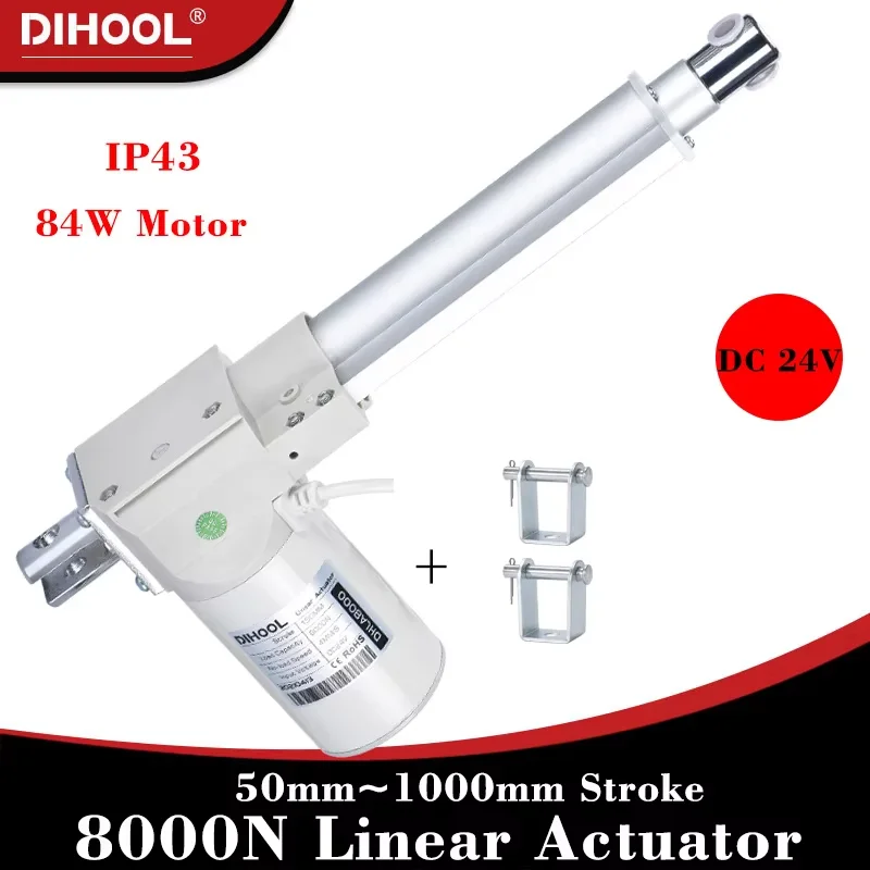 8000n Linear antrieb dc24v 80kg ~ 800kg Last 50mm ~ 1000mm Hub 25 mm/s geräuscharme elektro elektrische Hebe stange aus Edelstahl Image