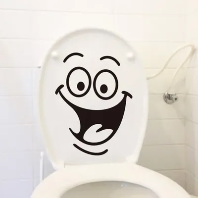 Aufkleber Aufkleber Abnehmbare Selbst-adhesive PVC Lustige Lächeln Gesicht Wand Aufkleber DIY Bad Wc Image