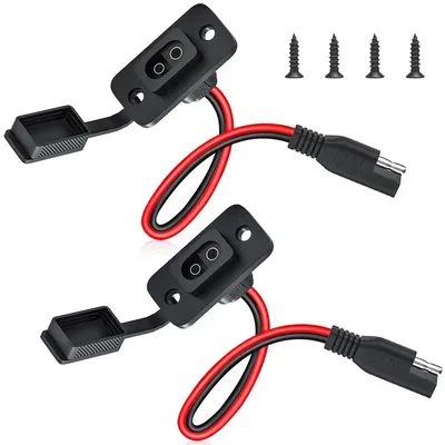 SAE Schnellverbinder-Kabelbaum, SAE-Adapter, Stecker auf Buchse, Kabel, 1 Fuß, 12 AWG, SAE-Verlängerung für Solarpanel-Ladegerät Image