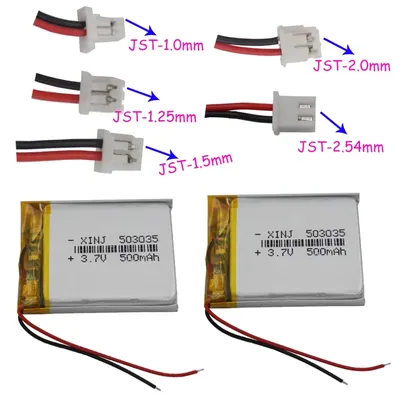 3,7 V 500 mAh Polymer Lithium-Batterie 503035 JST 2pin 1.0/1.25/1.5/2.0/2,54mm stecker Für GPS DVR Kamera MP3 MP4 Auto Navigation