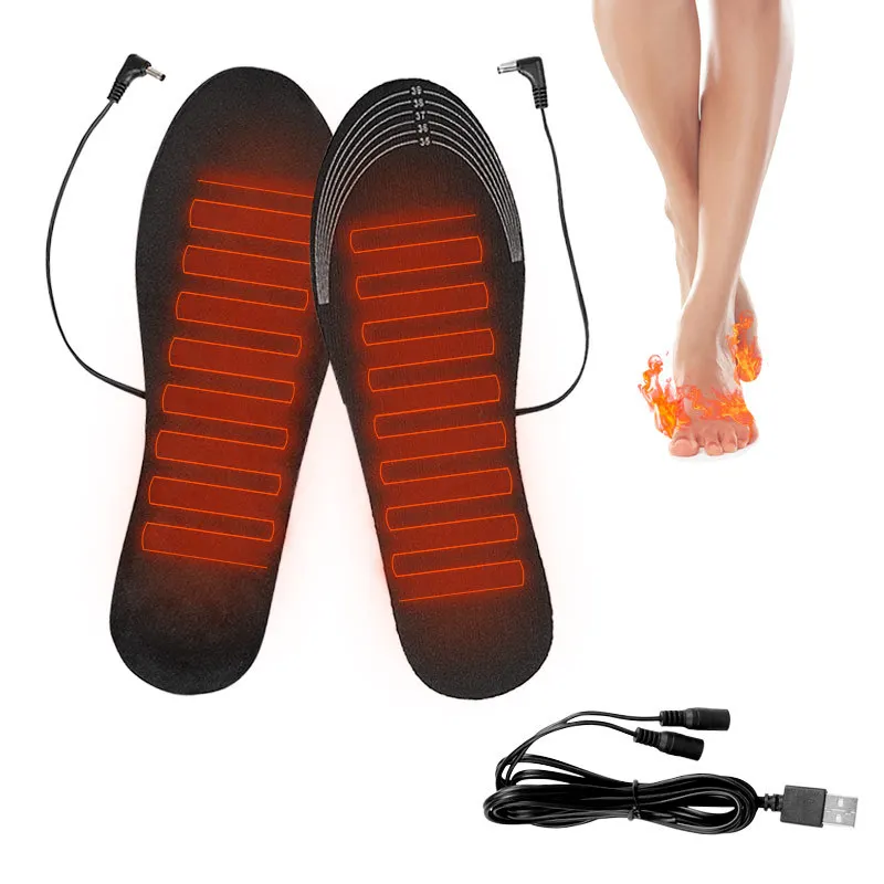 1 Paar Qualität USB-Heiz schuhe Einlegesohle Winter warme Einlegesohlen für Füße Männer Frauen elektrisch beheizte Schuhsohle rutsch feste Schuh polster Image