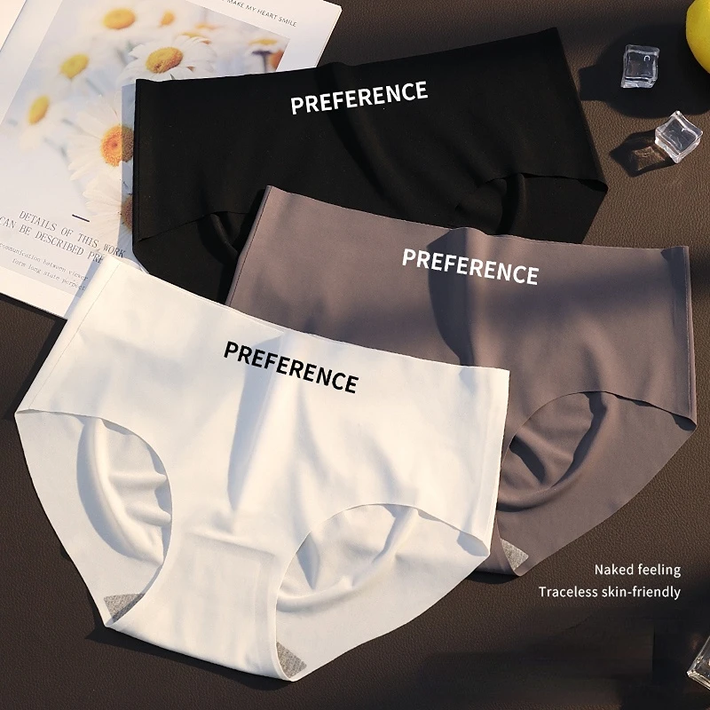 Nahtlose Höschen für Frauen Eis Seide mittlere Taille dehnbare Unterwäsche Fitness Sport Dessous sexy weibliche Unterwäsche unsichtbare Höschen Image