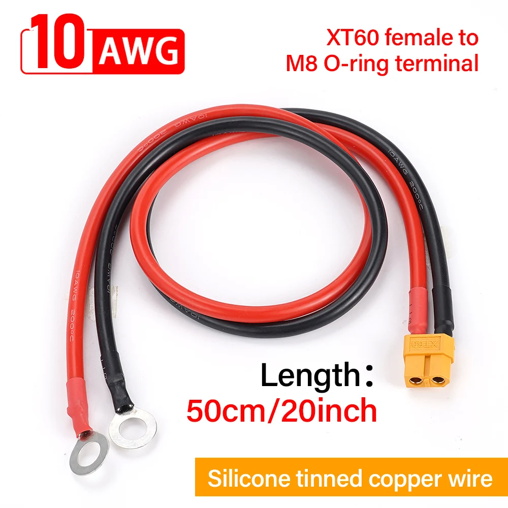 Kabel Stecker Adapter XT60 zu O Ring Öse Terminal Stecker Stecker Kabel 10AWG Silikon Draht Ladegerät Für RC Lipo Batterie Image