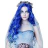 Parrucca blu da sposa cadavere da donna, parrucche da festa per cosplay di Halloween