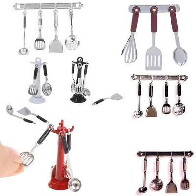 1:12 Doll House Miniature Dollhouse Spoon Shovel Cookware Model Cook Set 1:12 Kitchen Utensils DIY