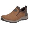 Slipper RIEKER, Herren, Gr. 46, braun (braun, schwarz), Lederimitat, Textil, sportlich, Schuhe, Schlupfschuh, Halbschuh, Freizeitschuh mit gepolstertem Schaftrand