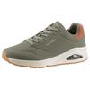 Sneaker SKECHERS "UNO-SUITED ON AIR", Herren, Gr. 40, grün (olivgrün), Lederimitat, Veloursleder, sportlich, Schuhe, Freizeitschuh, Halbschuh, Schnürschuh mit modischer Keilsohle