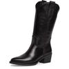 Westernstiefel TAMARIS, Damen, Gr. 41, schwarz, Glattleder, unifarben, modisch, Schuhe, Blockabsatz, Langschaftstiefel mit Ziernähten, in spitzer Form