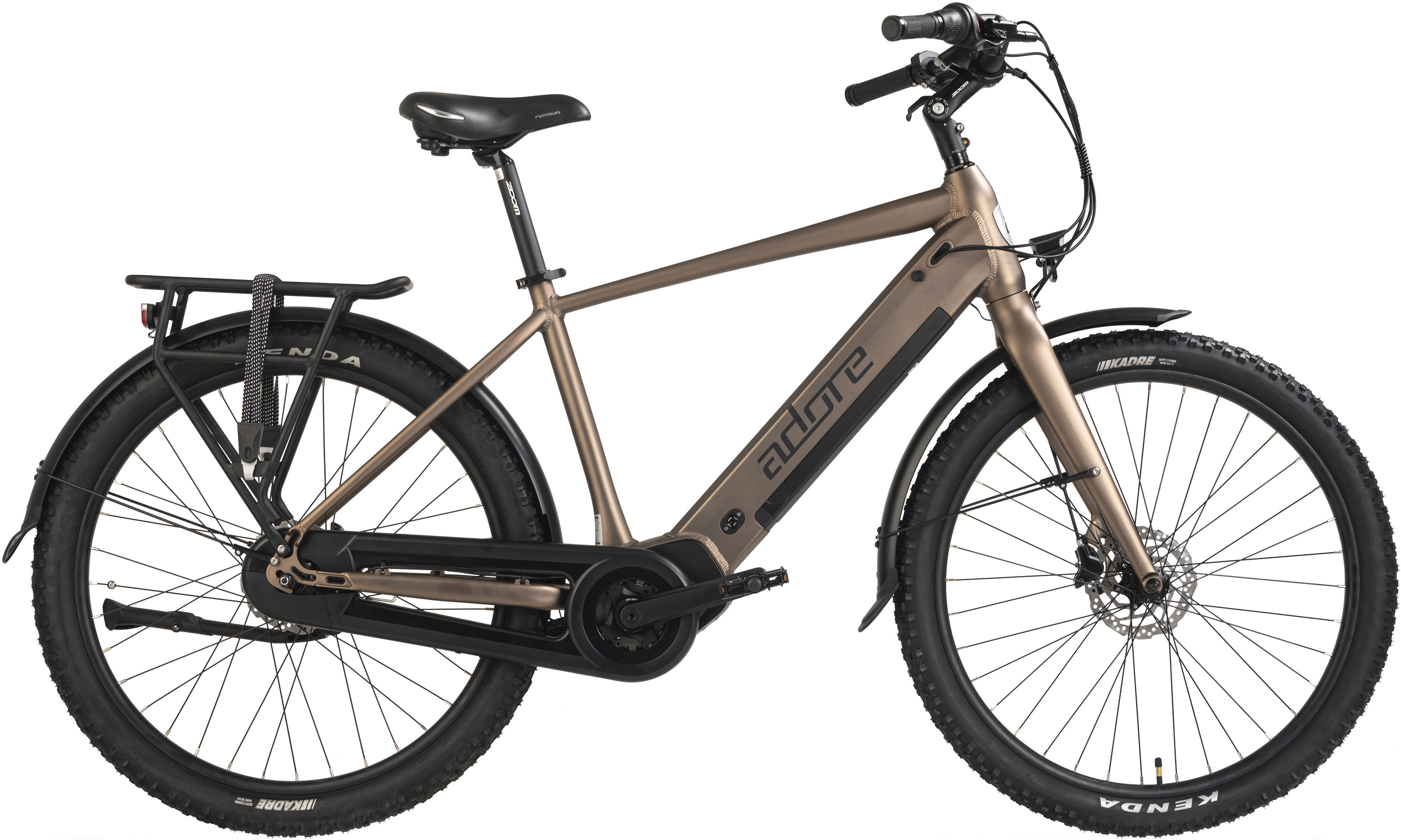 E-Bike ADORE "CX-290" Gr. 44, braun (bronze matt, bronze matt), Elektrofahrräder, 44cm, 28 Zoll (71,12cm), Pedelec, Elektrofahrrad für Damen u. Herren Image