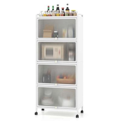 5-Tier Kitchen Baker's Rack Storage Cabinet w/ Mobile Microwave Stand