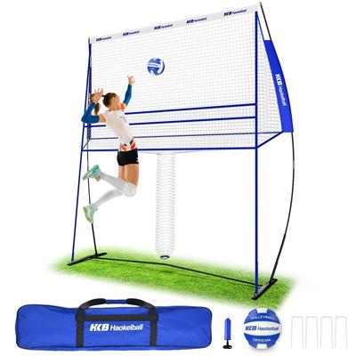 Volleyball Training Net System Portable, Volleyball Practice Net Station with Volleyball, Pump