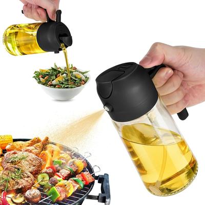 2 in1 Olive Oil Dispenser and Oil Sprayer 16oz Glass Bottle