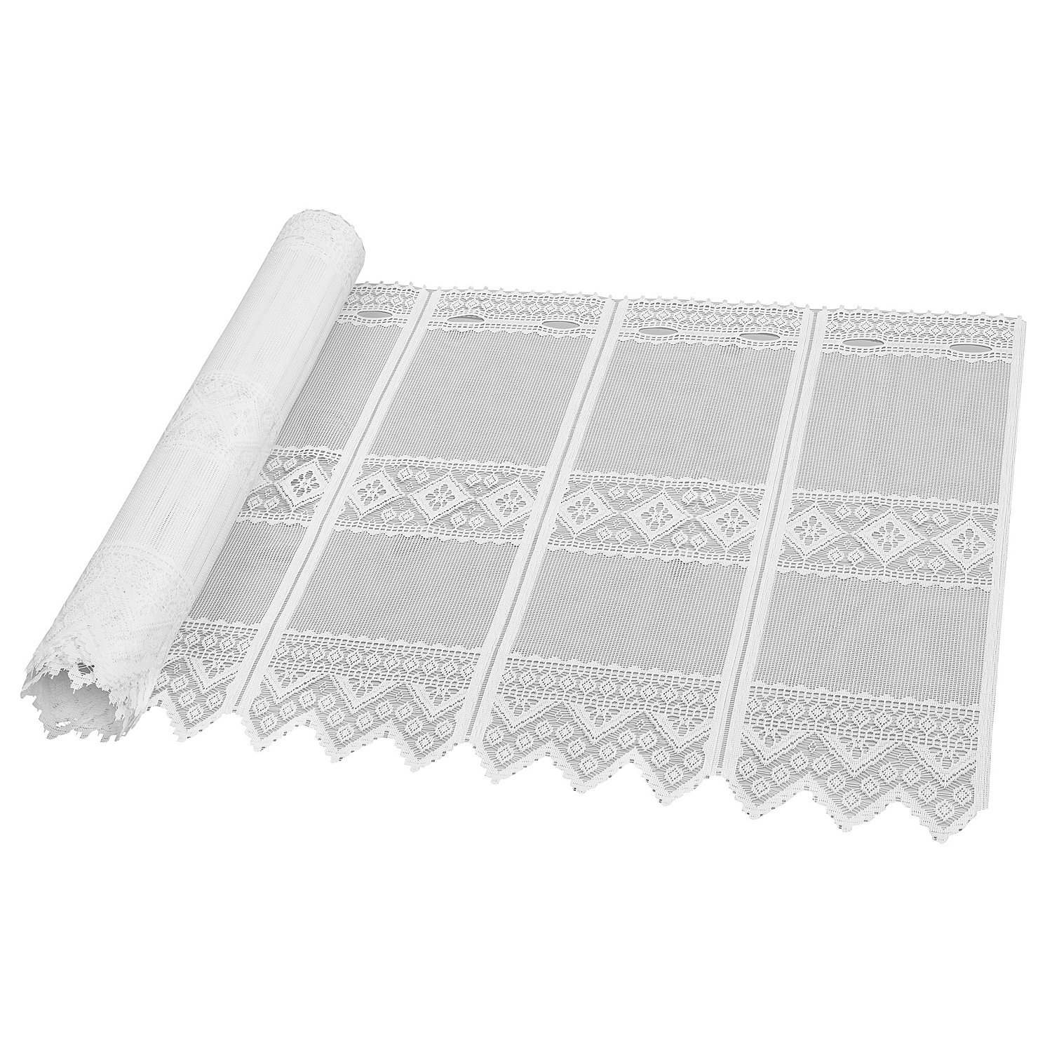 Kurzgardine Grafik-Rauten, weiß Image