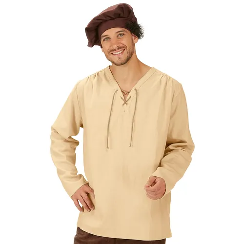 Hemd Mittelalter für Herren, beige