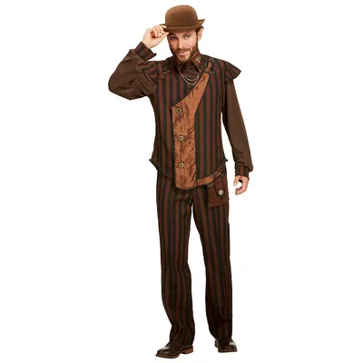 Steampunk-Kostüm Zeitreise für Herren, braun Image