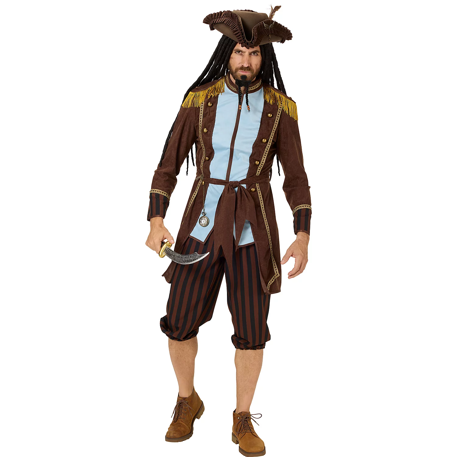 Kostüm Pirat blau/braun für Herren Image