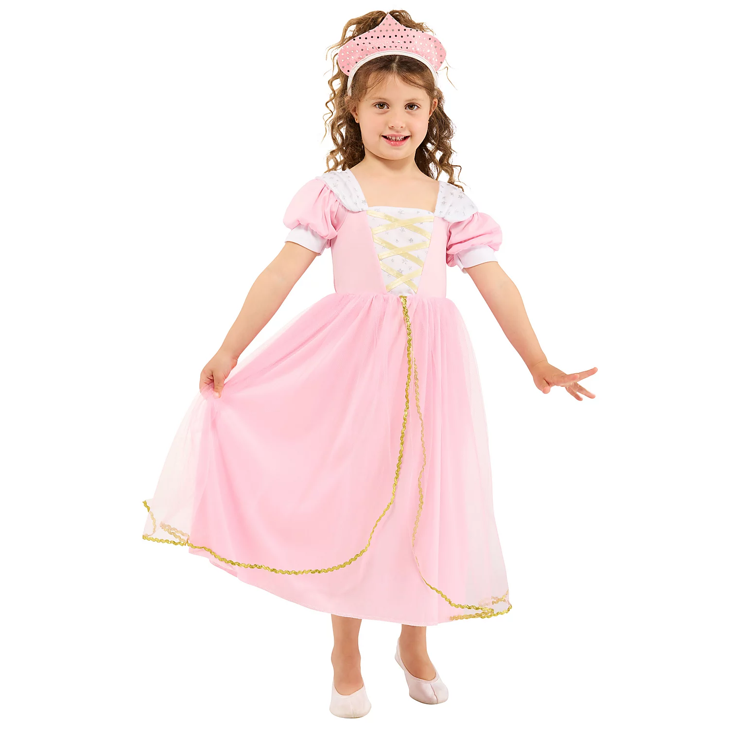 Robe de princesse pour enfants, rose/blanc