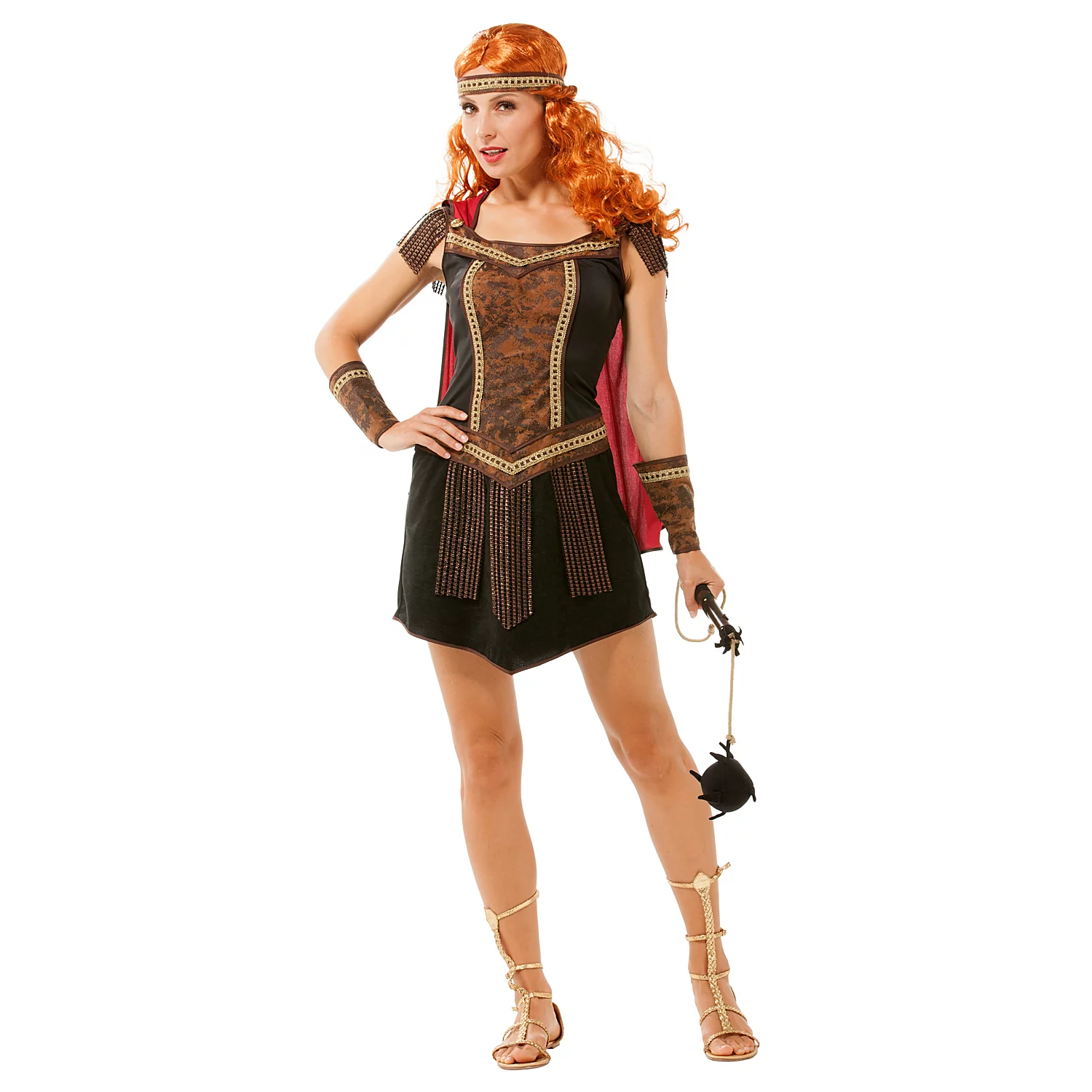 Déguisement de gladiateur "Xanthia", marron/noir/rouge