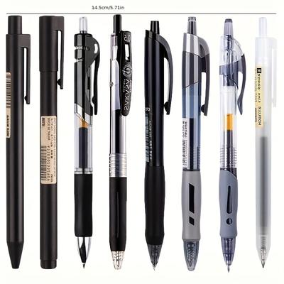 TEMU 8-pack Retractable Gel Pens 0.5mm Quick-drying Fine Point Smooth Writing Cute Aesthetic Journal Pens For School Office Home Supplies Gifts - Plastic Material, Suitable For 14+ Image