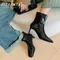 JOZHAMTA Size 34-43 Women Ankle Boots Real Leather Thick High Heel Shoes Fall Winter 2025 Casual Office Lady Dress Short Booties