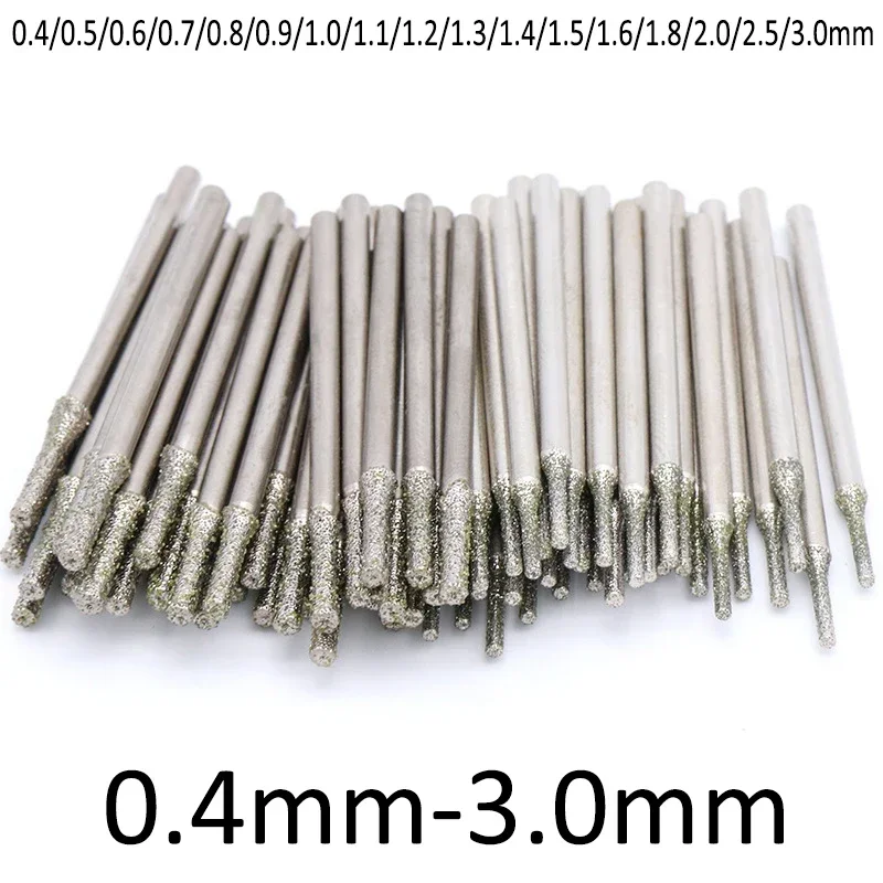 10 stücke Großhandel 0,4-3mm Diamant Beschichtete Tipped Bohrer 2,35mm Schaft für Fliesen Schmuck Glas Bohrer bits EINE Nadel Image