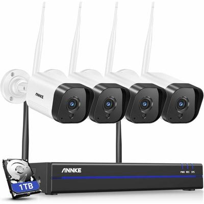 3MP WiFi Wireless Surveillance Kit 8CH 5MP nvr mit 1 tb hdd, 4 IP-Überwachungskameras, 30 m