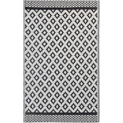 Outdoor u. Indoor Teppich Schwarz Polypropylene 120 x 180 cm modernes Muster Rechteckig Kurzflor Image
