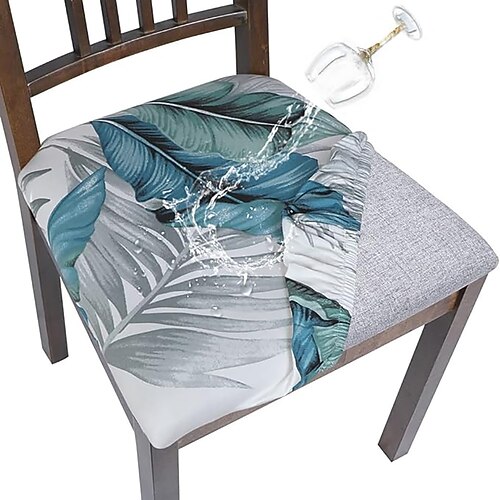 Stuhlbezug für Esszimmerstühle mit geometrischem Aufdruck Stuhlhussen– modernes und stilvolles geometrisches Design – weicher und dehnbarer Stoff – schützt und verschönert Ihre Stühle Image