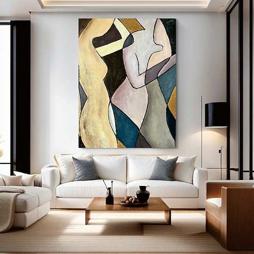 Frauenporträt auf Leinwand, handgefertigtes Ölgemälde mit afrikanischen Frauen, handgefertigte Wandkunst, moderne Deko-Ideen, Gemälde für Ihr Zuhause und Büro, natürliche und lebendige Wanddekoration Image