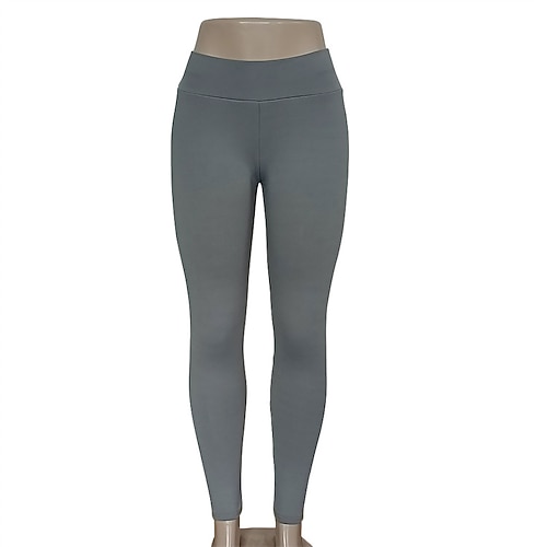 Damen Yogahose Yoga-Leggings Elastischer Bund Hohe Taille Pilates Fitnesstraining Training Strumpfhosen Einfarbig Schwarz Rosa Marinenblau Sport Sportkleidung Dehnbar Schlank Image