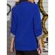 Women's Blazer Work Stripe Solid Color Warm Stylish Regular Fit Outerwear Long Sleeve Spring Light Blue S