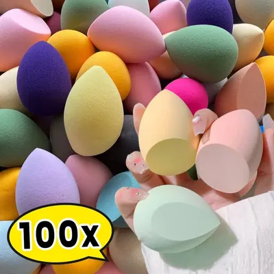100/10Pcs Colorful Makeup Sponges Beauty Egg Face Liquid Foundation Concealer Blender Cosmetic Puff