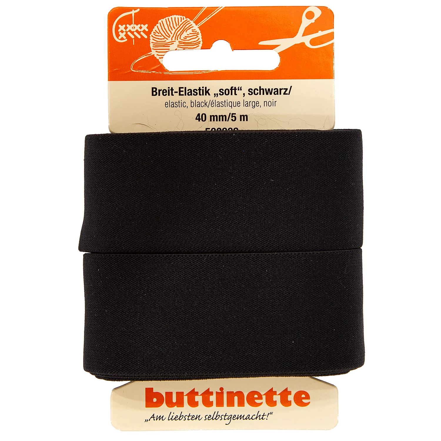 buttinette Soft-Gummiband Breit-Elastik, schwarz, Breite: 40 mm, Länge: 5 m Image