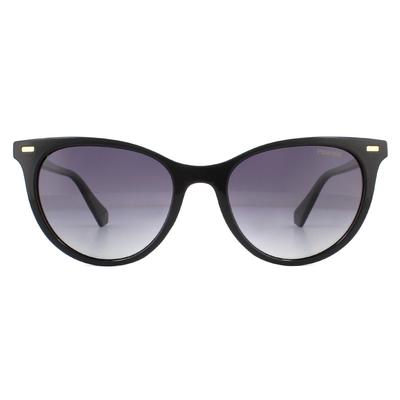 Polaroid Cat Eye Womens Schwarz Grau Grau Gradient Polarisierte Sonnenbrille