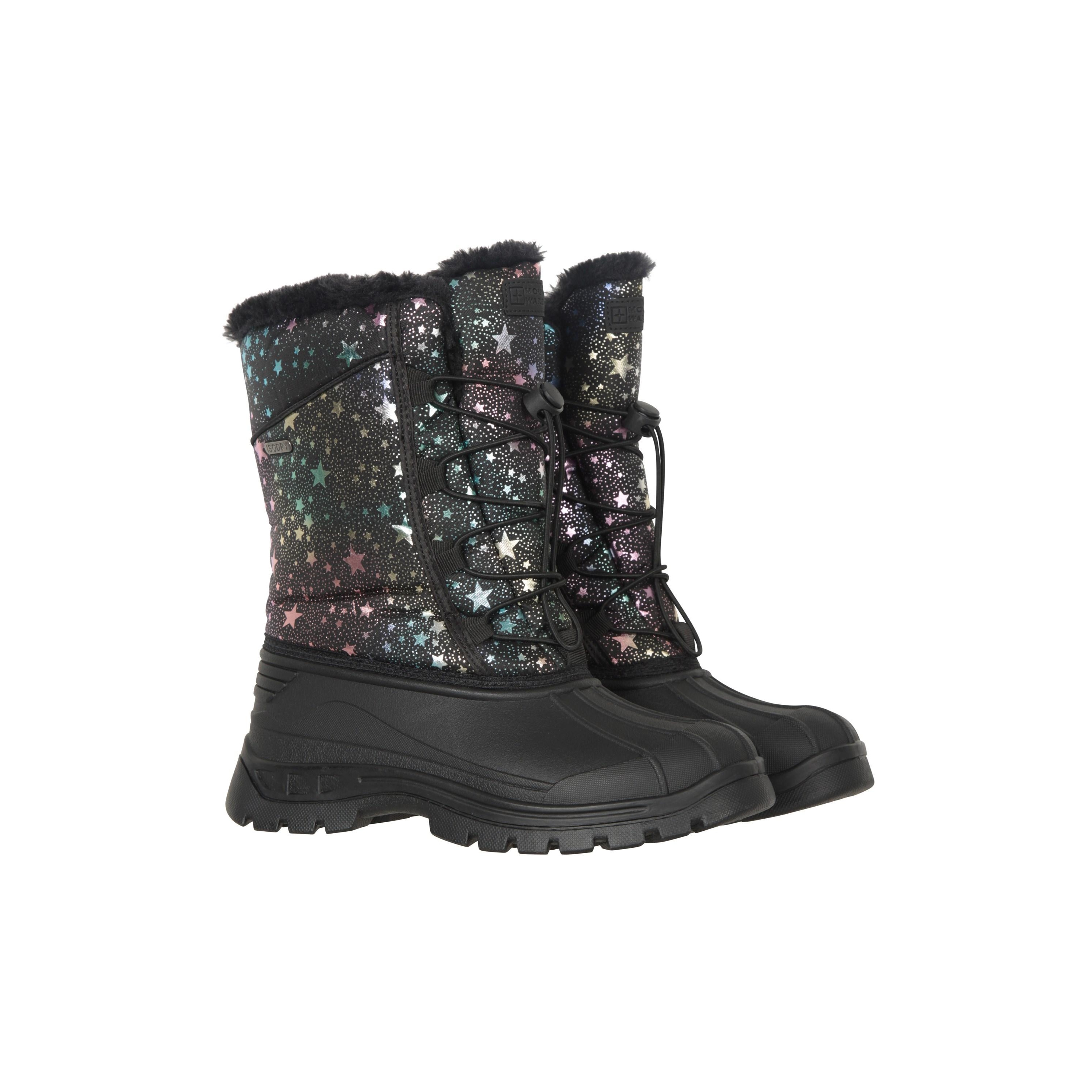Mountain Warehouse - Kinder Schneestiefel "Whistler Adaptive", Sternemuster (Pechschwarz) Image