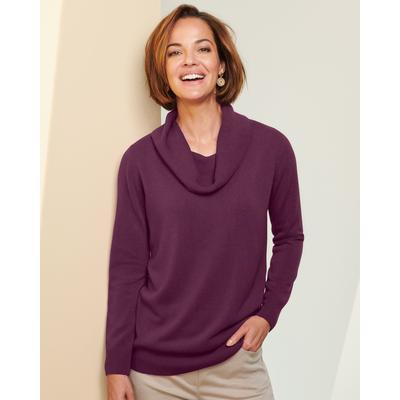 Draper's & Damon's Women's Soft Spun™ Acrylic Cowl Sweater - Purple - PL - Petite