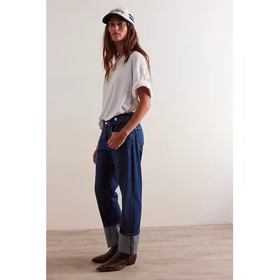 We The Free Slim Shade Selvedge Jeans at Free People in Deep Indigo, Size: 27