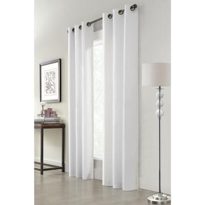 Wide Width Weathermate Room Darkening Grommet Curtain Panel Pair by Thermalogic in White (Size 40