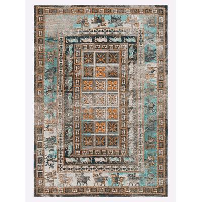 Teppich HEINE HOME Gr. 4, bunt (türkis, bunt), B:160cm H:7mm L:230cm, Baumwolle, Polyester, Kunstfaser, Teppiche Image