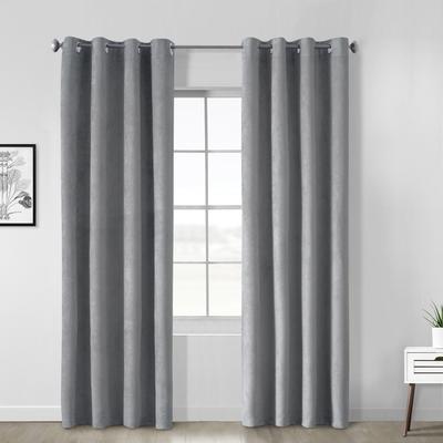 Wide Width Navar Blackout Grommet Curtain Panel by Thermaplus in Dark Grey (Size 54" W 108"L)