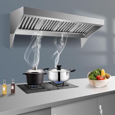 ommercial Exhaust Hood, 201 Stainless Steel Vent Hood with Removable Baffle Hood Filters