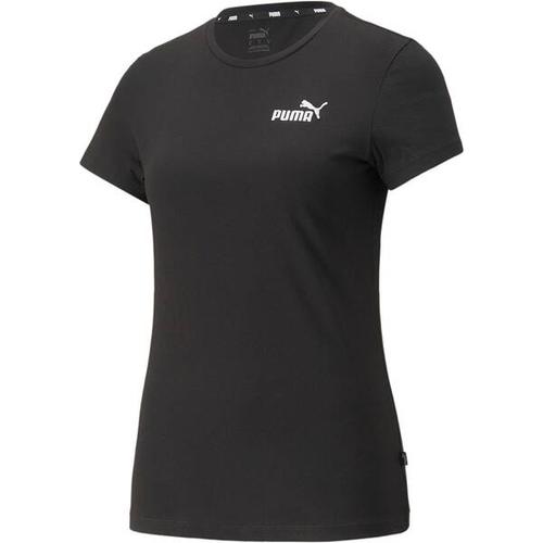 PUMA Damen Shirt ESS Embroidery Tee, Größe XS in Schwarz