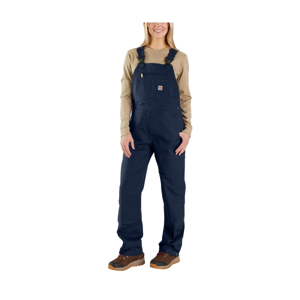 Carhartt Flame-Resistant Rugged Flex Loose-Fit Duck Bib Overalls for Ladies - Dark Navy - XS - Regular