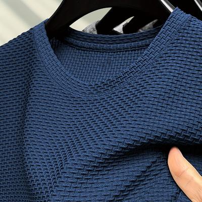 TEMU Men's Casual Fashion -shirt - Solid Color, Nylon & Spandex , Crew Neck, Non-stretch, Machine Washable, Summer Wear, T-shirt Stylish Image